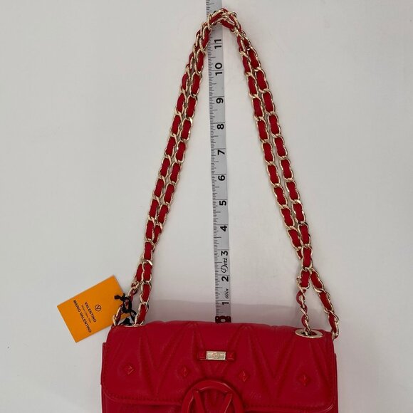 Valentino by Mario Valentino Poisson Crossbody Red Quilted Leather Bag - Picture 16 of 16